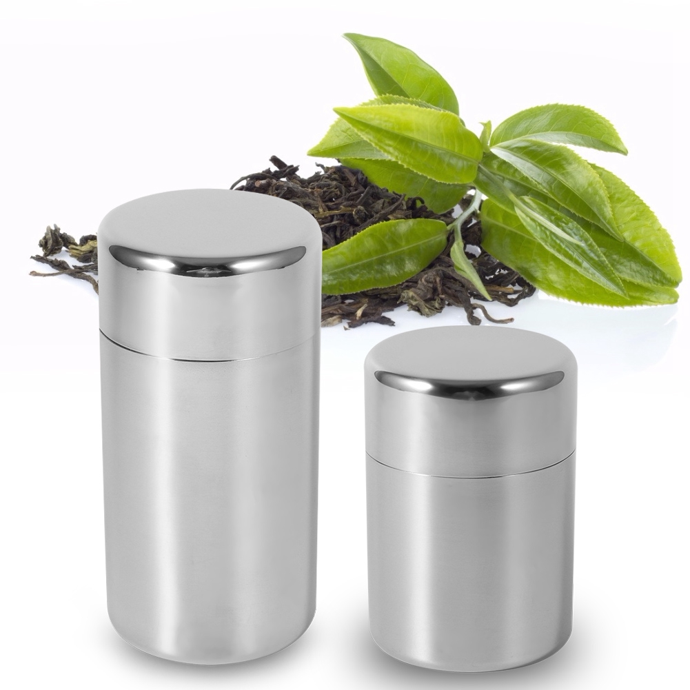 Coffee Tea Sugar Canisters - Stainless Steel Tea Tins Canister Home
