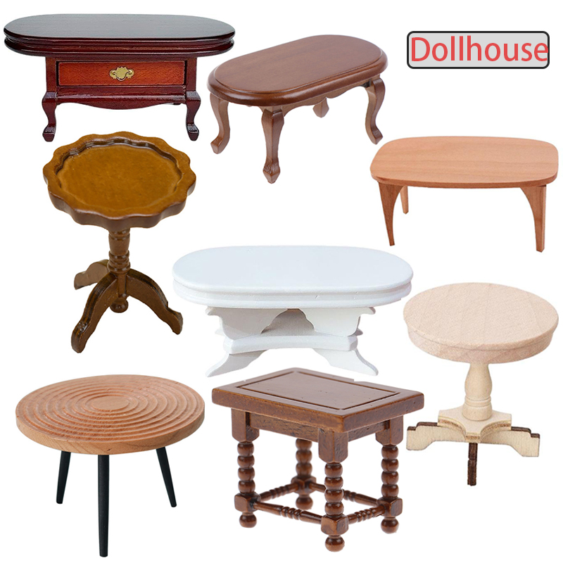 Coffee Tea Station - 1:12 Dollhouse Miniature Round Table Tea