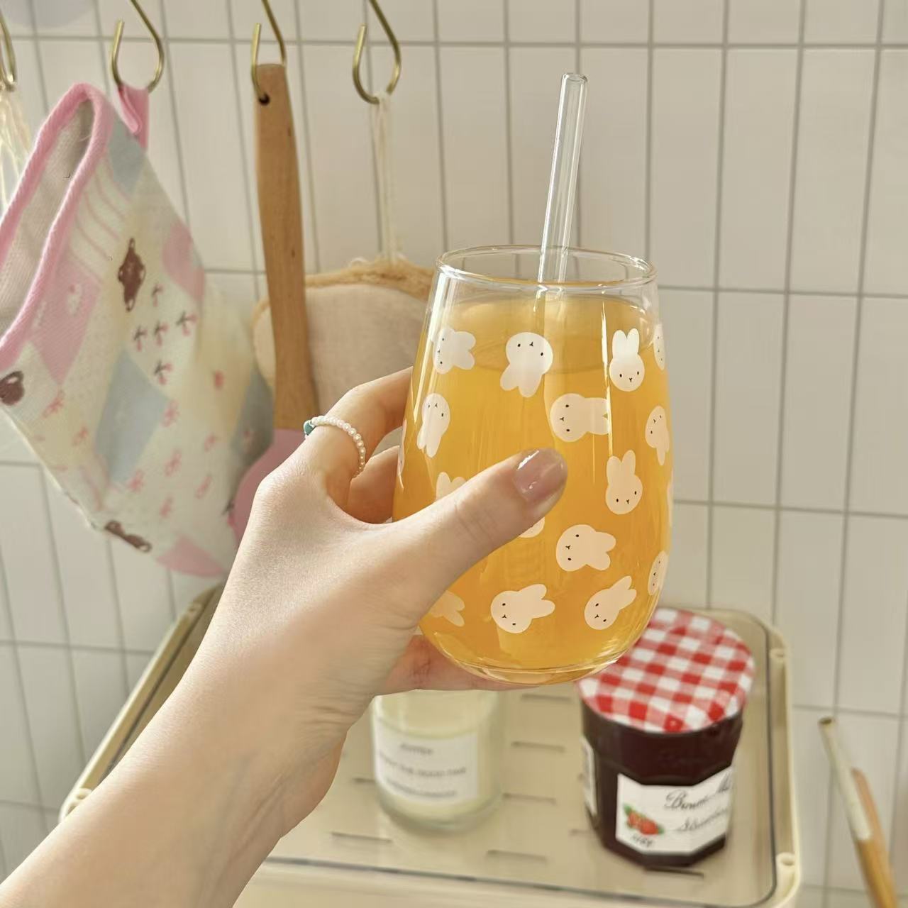 Cute Miffy Rabbit Printed Glas - огляд і ціна Coffee And Tea Glass