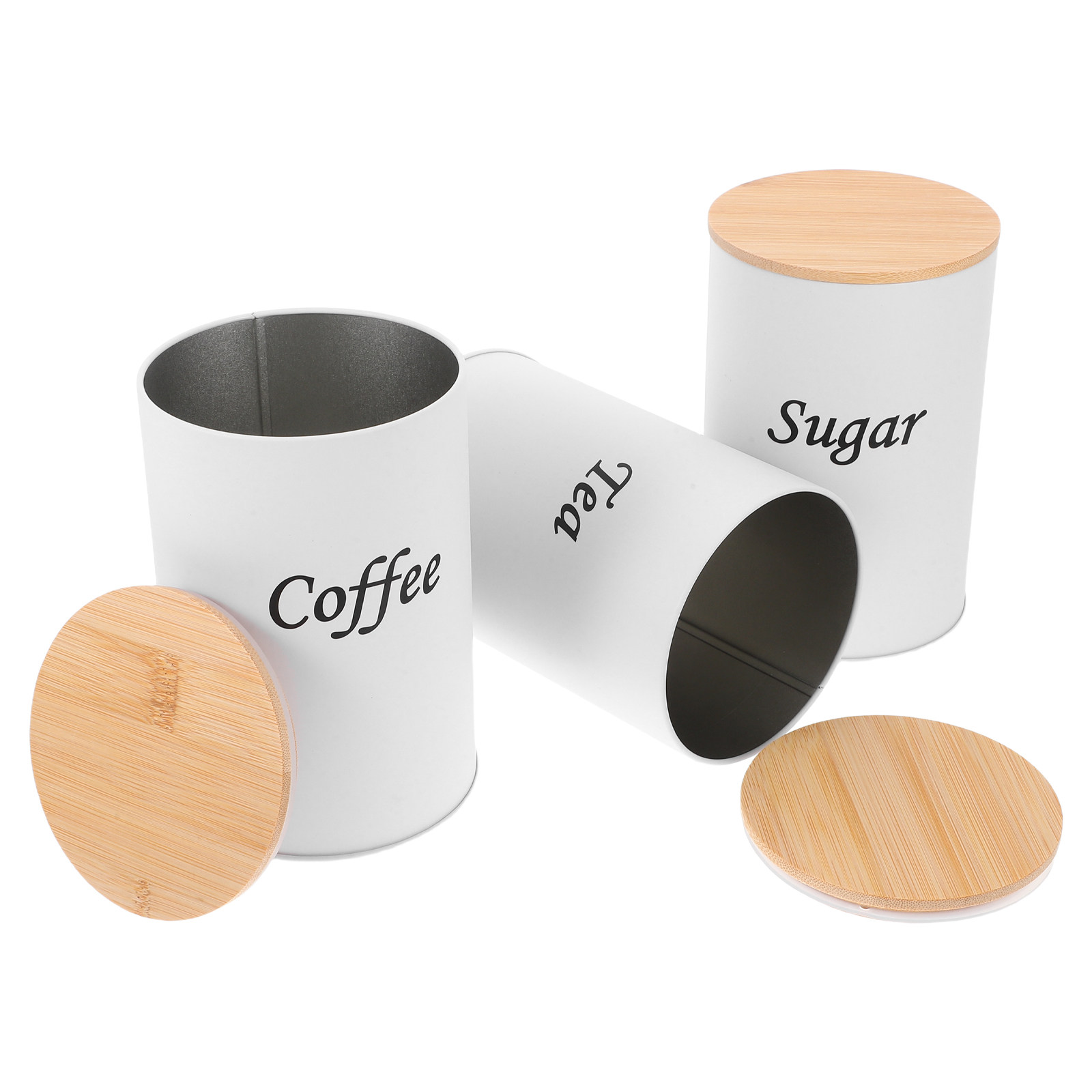 3Pcs Airtight Round Canisters  - огляд і ціна Coffee Tea Sugar Canisters