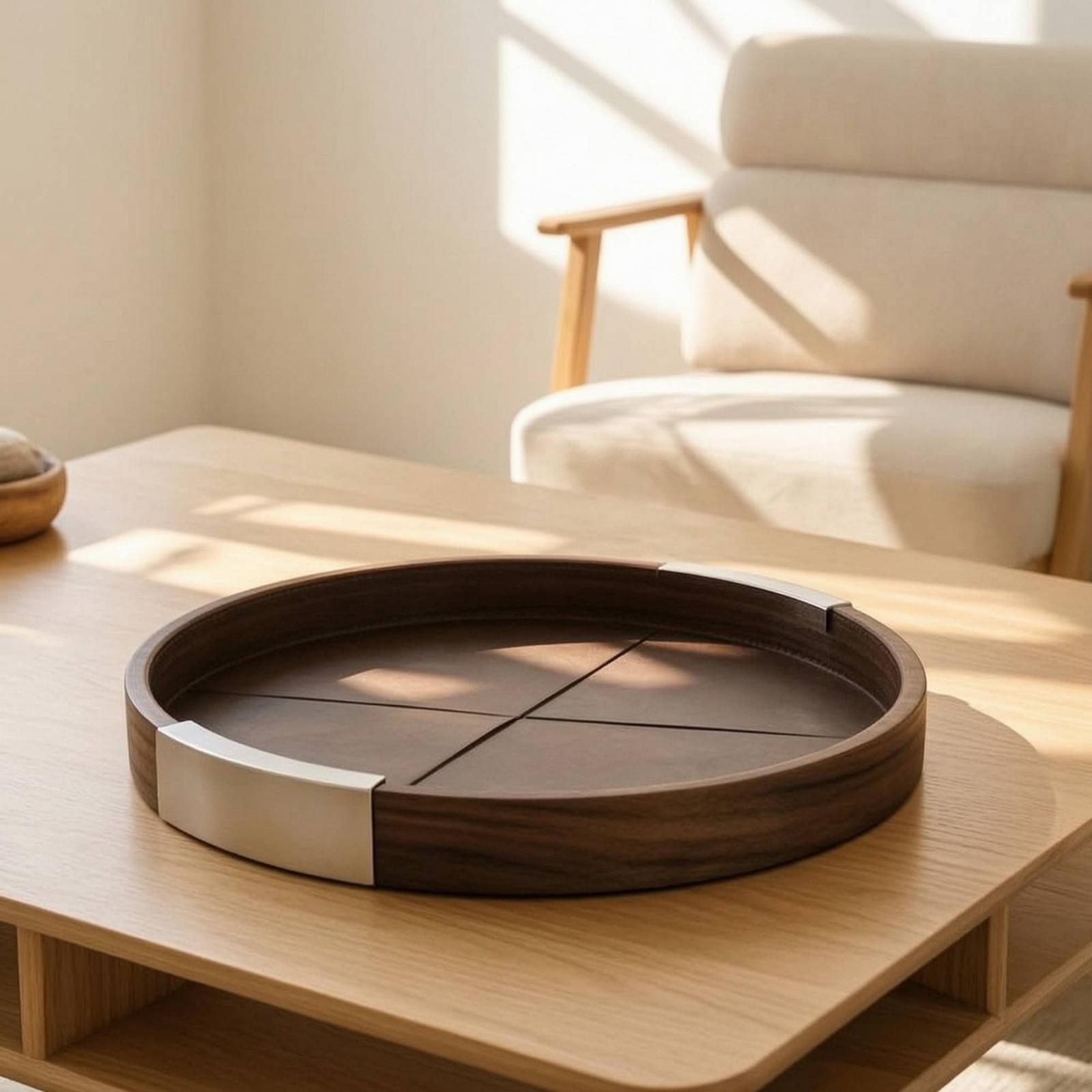 Walnut Wood Tray Minimalist Tr - огляд і ціна Tea Coffee Set Up