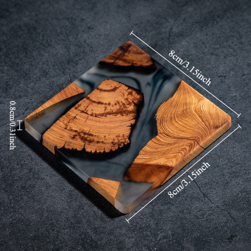Wood Resin Coasters Square Cup - огляд і ціна Coffee Tea Station