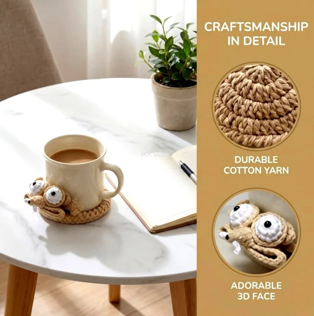 Animal Crochet Cup Coaster Han - огляд і ціна Coffee Tea Station