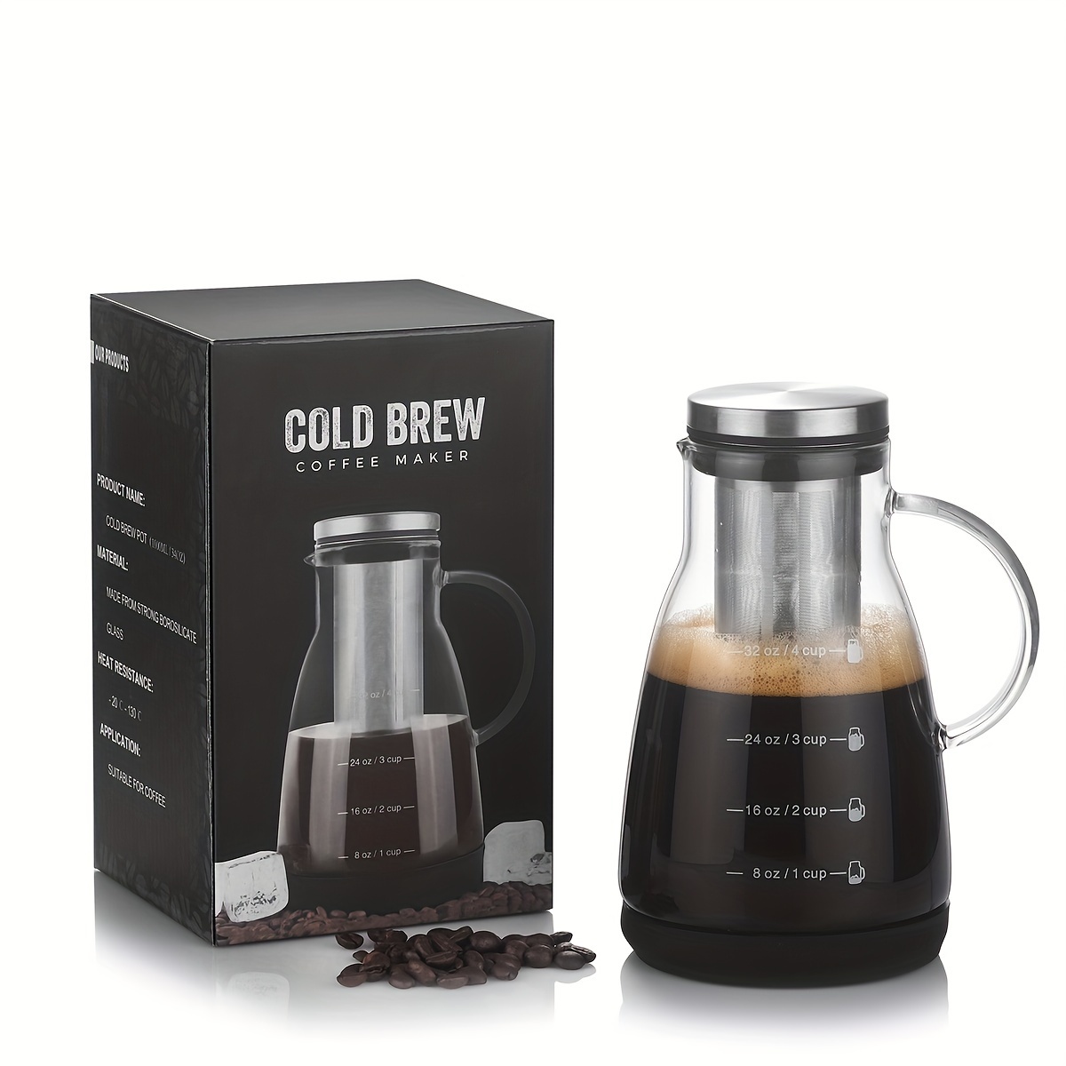 24oz Classic Glass Cold Brew C - огляд і ціна Coffee And Tea Glass