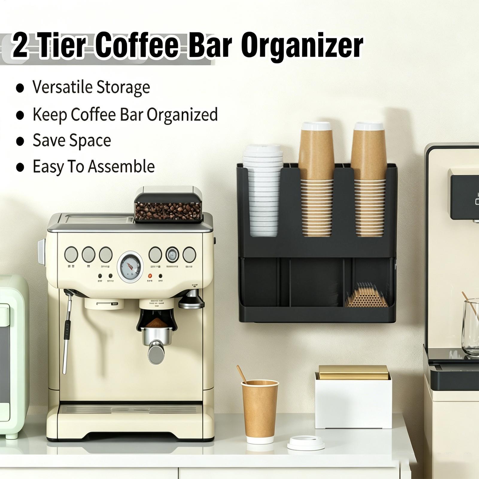 Coffee Bar Organizer 6-Compart - огляд і ціна Tea Coffee Set Up
