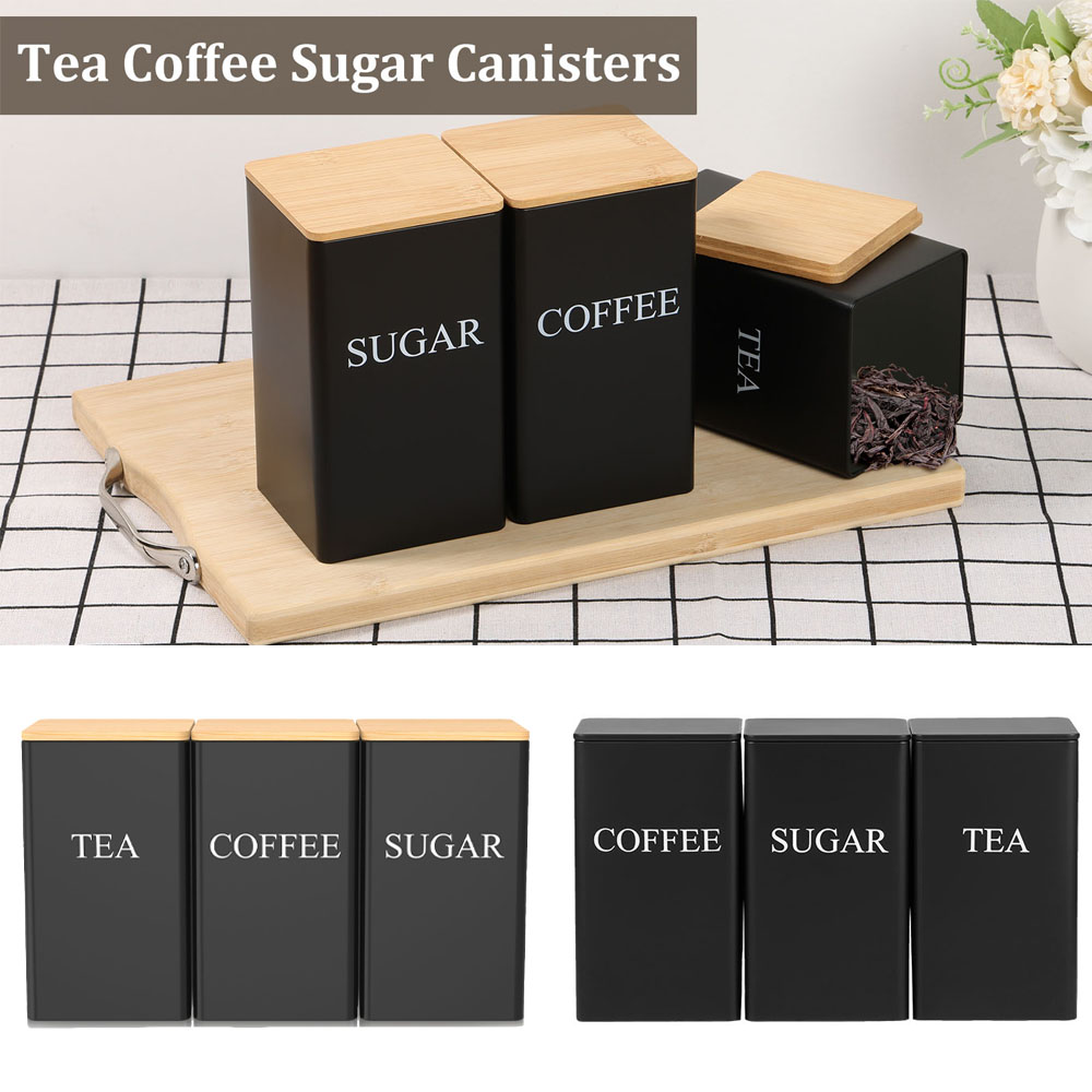 Coffee Bean Storage Jar Metal  - огляд і ціна Coffee Tea Sugar Canisters