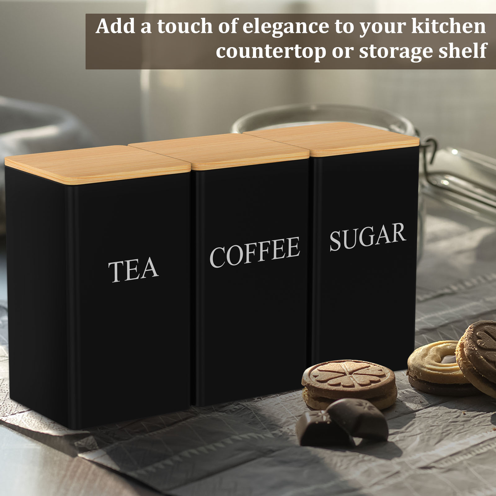 Coffee Bean Storage Jar Metal  - огляд і ціна Coffee Tea Sugar Canisters